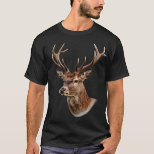 Camiseta Retrato de majestuoso ciervo con grandes cuernos