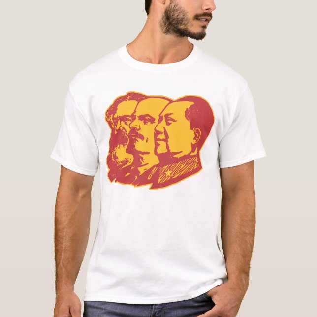 Camiseta Retrato de Marx Lenin Mao (Anverso)