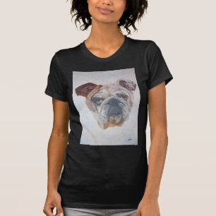 Camiseta Retrato de Mascota artístico de Bulldog estadounid