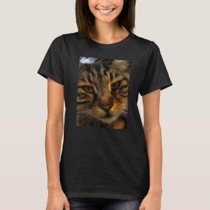 Camiseta Retrato de Mascota artístico de gato tabby, de lar