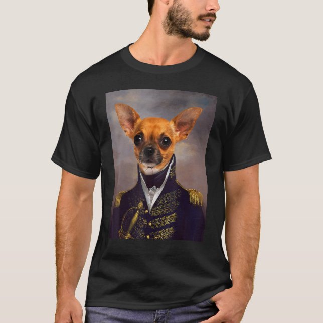 Camiseta Retrato de Mascota del Renacimiento del Perro Chih (Anverso)