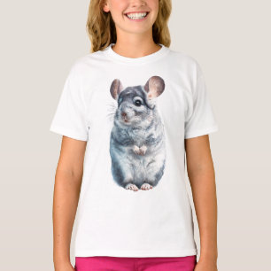 Camiseta Retrato de mascota esponjosa de chinchilla para ni
