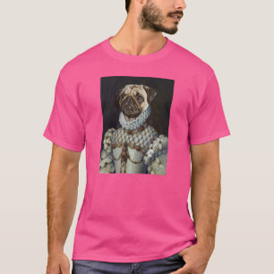 Camiseta Retrato de mascota renacentista de perro Pug pintu