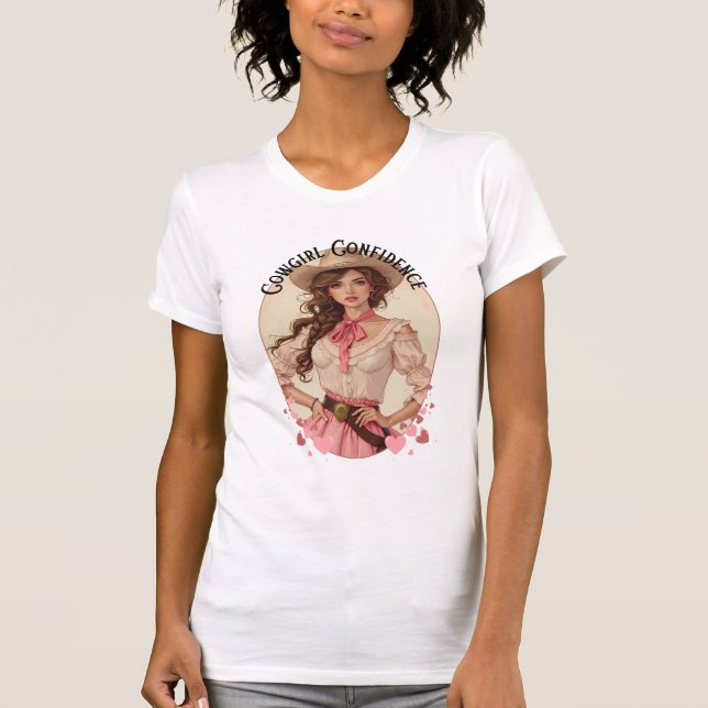 Camiseta Retrato de moda occidental de Coquette Cowgirl (Anverso)