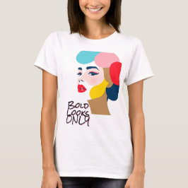 Camiseta Retrato de mujer abstracto audaz