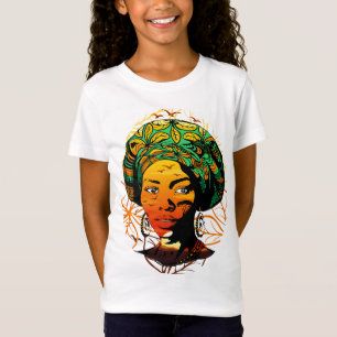 Camiseta Retrato de mujer africana con puesta de sol