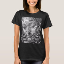 Retrato de mujer con ola de ilusión óptica abstrac