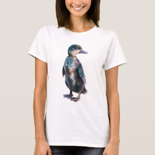 Camiseta Retrato de mujer con patito híbrido iridiscente ve