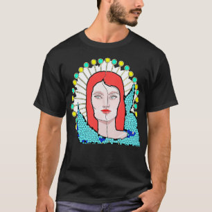 Camiseta Retrato de mujer dividida