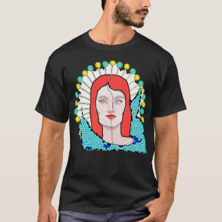 Camiseta Retrato de mujer dividida