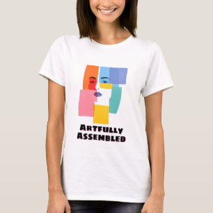 Camiseta Retrato de mujer geométrica abstracta