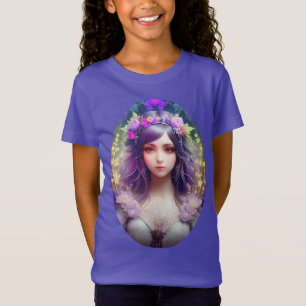 Camiseta Retrato de mujer hermosa al estilo mucha vintage