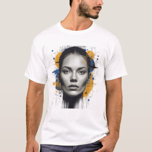 Camiseta Retrato de mujer realista Arte abstracto regalo mo