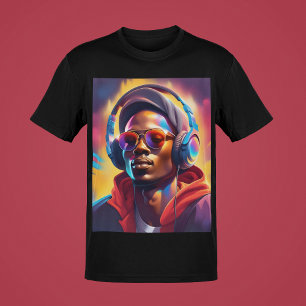 Camiseta Retrato de música de tipo Guay estilo Jóvenes