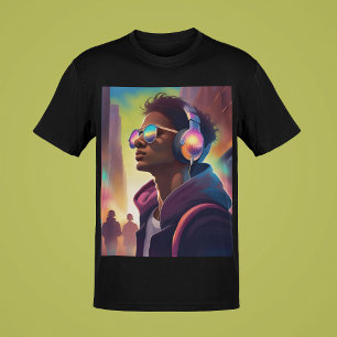 Camiseta Retrato de música de tipo Guay estilo Jóvenes