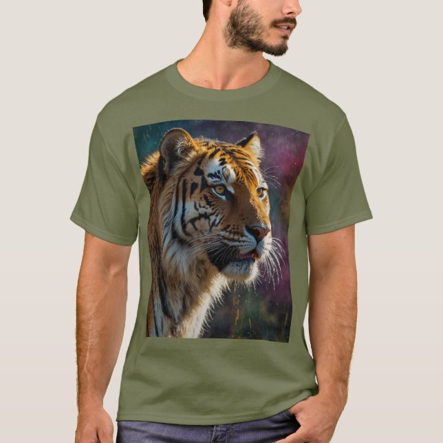Camiseta Retrato de Noble Tiger Painterly (Anverso)