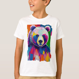Camiseta Retrato de oso colorido