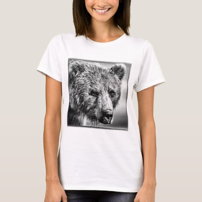 Camiseta Retrato de oso pardo (Anverso)