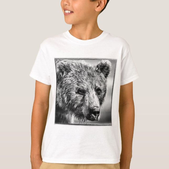 Camiseta Retrato de oso pardo