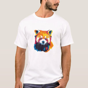 Camiseta Retrato de Panda Rojo Ilustracion Watercolor Art
