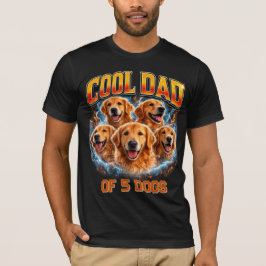 Camiseta Retrato de Papá Perro Personalizado Número Diseño 