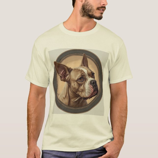 Camiseta Retrato de perro arte abstracto (Anverso)
