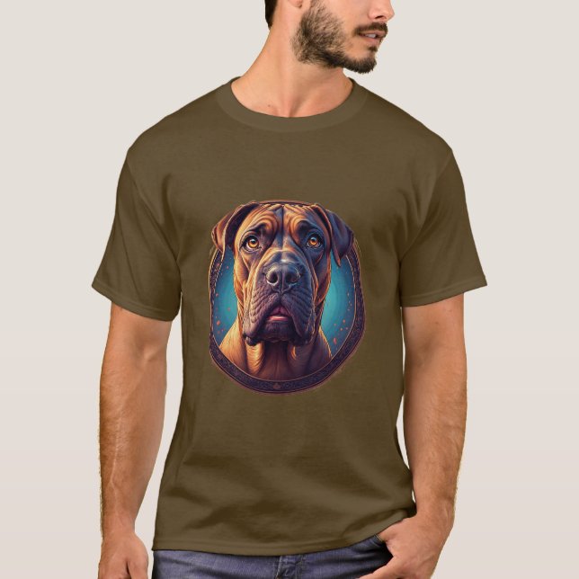 Camiseta Retrato de perro arte abstracto (Anverso)
