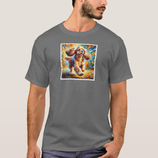 Camiseta Retrato de perro Cocker Spaniel Impresión de arte