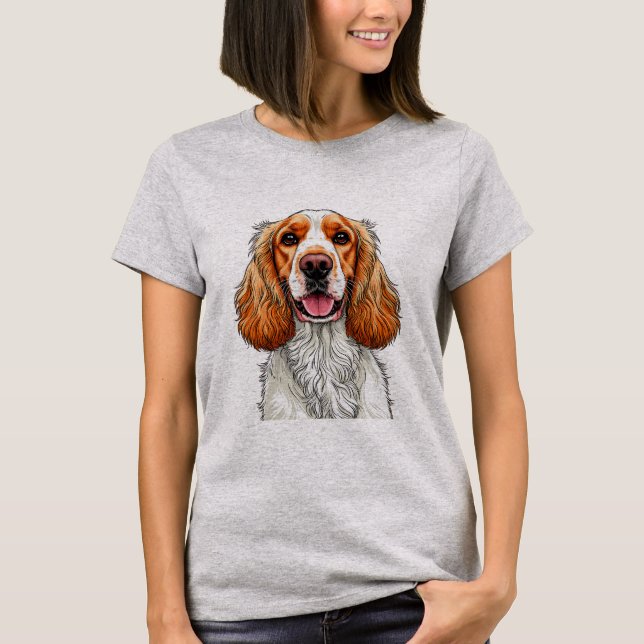 Camiseta Retrato de perro Cocker Spaniel inglés (Anverso)