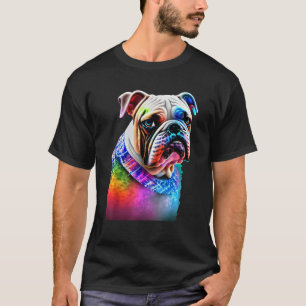 Camiseta Retrato de perro de Bulldog francés con corbata y