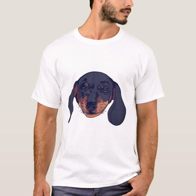 Camiseta Retrato de perro de Dachshund (Anverso)