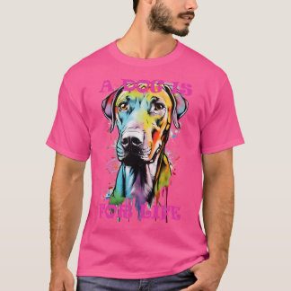 Camiseta Retrato de perro de graffiti Un perro es de por vi