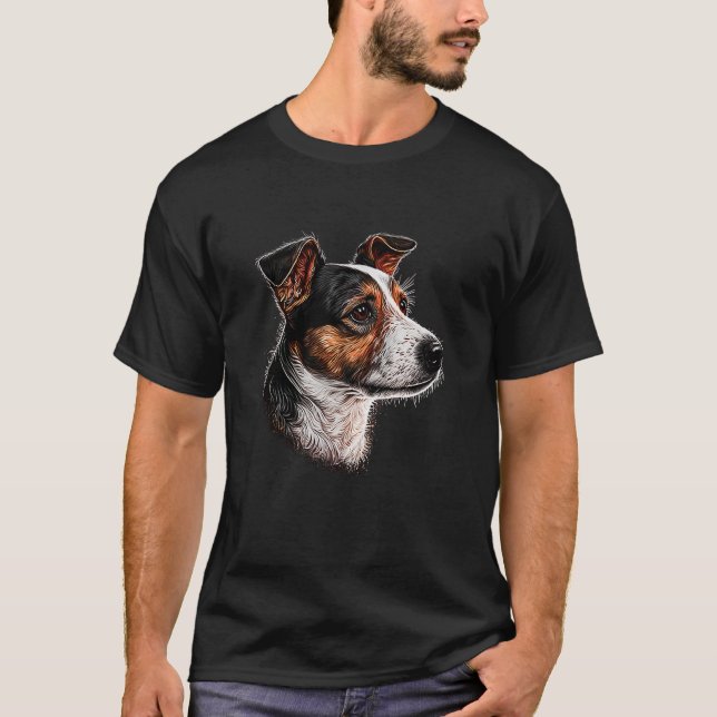 Camiseta Retrato de perro de Jack Russell Terrier (Anverso)