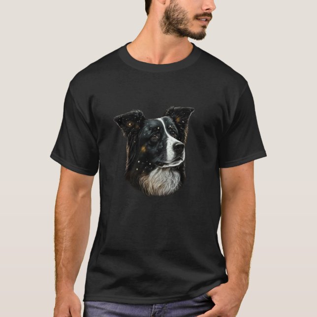Camiseta Retrato de perro de la mamá Border Collie (Anverso)