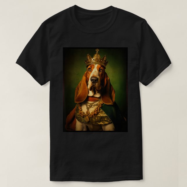 Camiseta Retrato de perro de perro de basset renacentista M (Diseño del anverso)