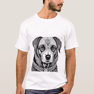 Camiseta Retrato de Perro Decorado