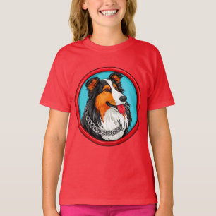 Camiseta Retrato de Perro Estilo Artístico Ornamentado