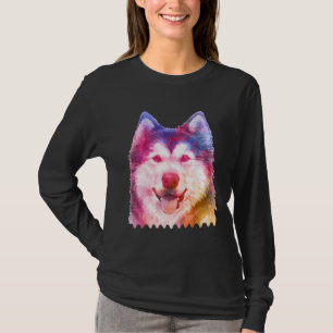 Camiseta Retrato de perro Husky Siberiano Color de agua Hus