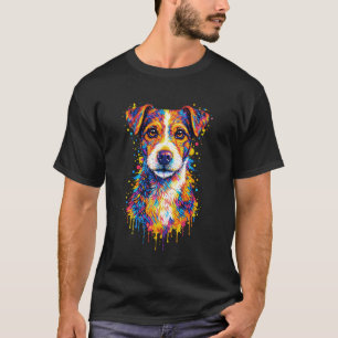 Camiseta Retrato de perro Jack Russell Terrier colorido