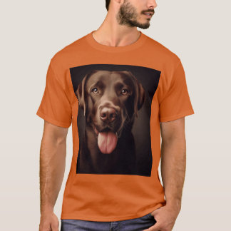 Camiseta Retrato de perro Labrador de chocolate familia