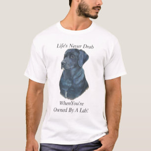 Camiseta retrato de perro labrador negro diseño eslogan di