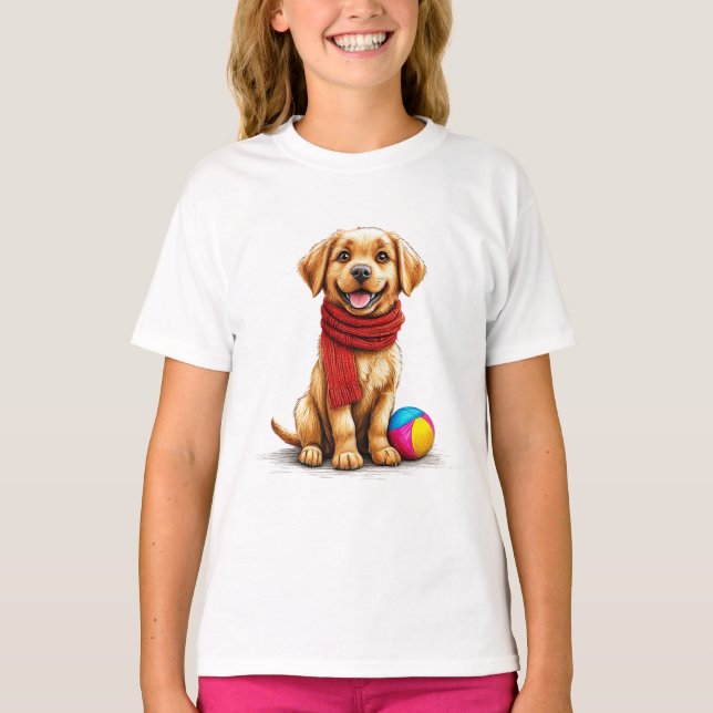 Camiseta Retrato de perro lindo (Anverso)