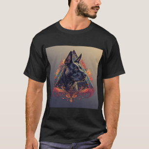 Camiseta Retrato de perro negro elegante