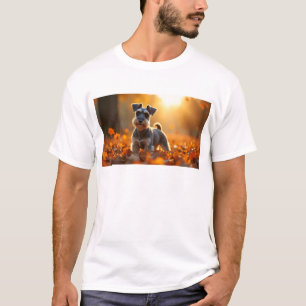 Camiseta Retrato de perro Schnauzer de arte 10K - Artístico
