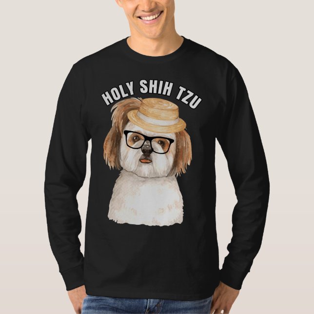 Camiseta Retrato De Perro Shih Tzu De Un Pequeño Br Shih Tz (Anverso)