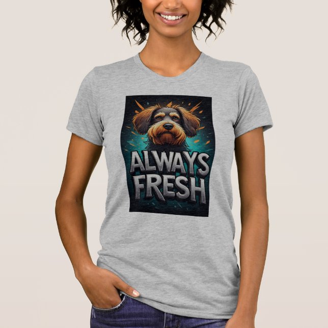 Camiseta Retrato de Perro Siempre Fresco (Anverso)