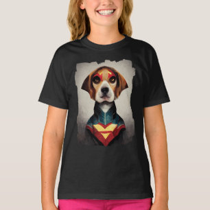Camiseta Retrato de perro superhéroe   Beagle