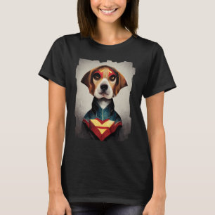 Camiseta Retrato de perro superhéroe Beagle