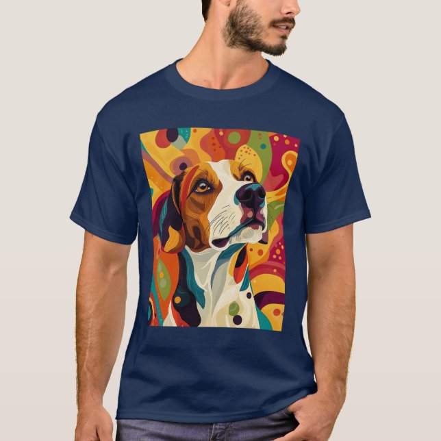 Camiseta Retrato de perro vivo - Fusión del arte y amor de  (Anverso)