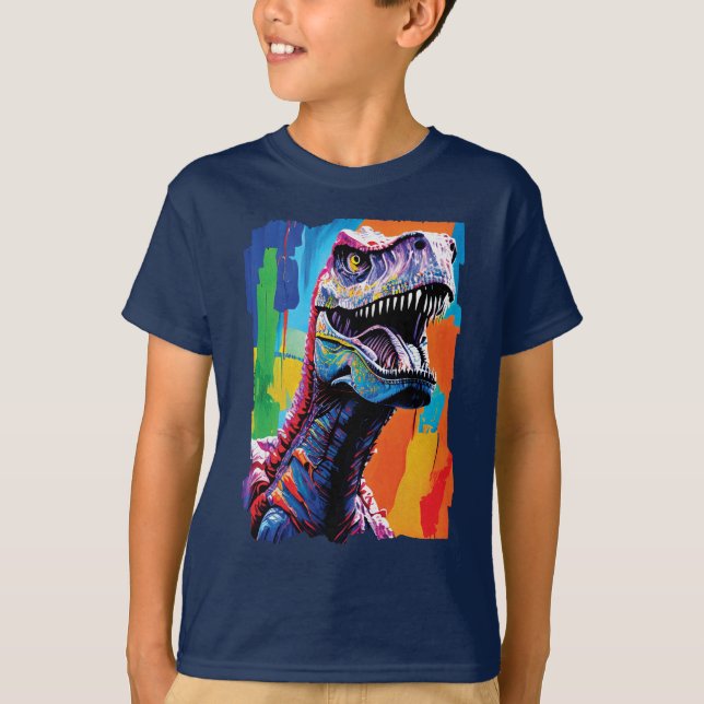 Camiseta Retrato De Pintura De Un Rex De Tirano | T-Rex (Anverso)
